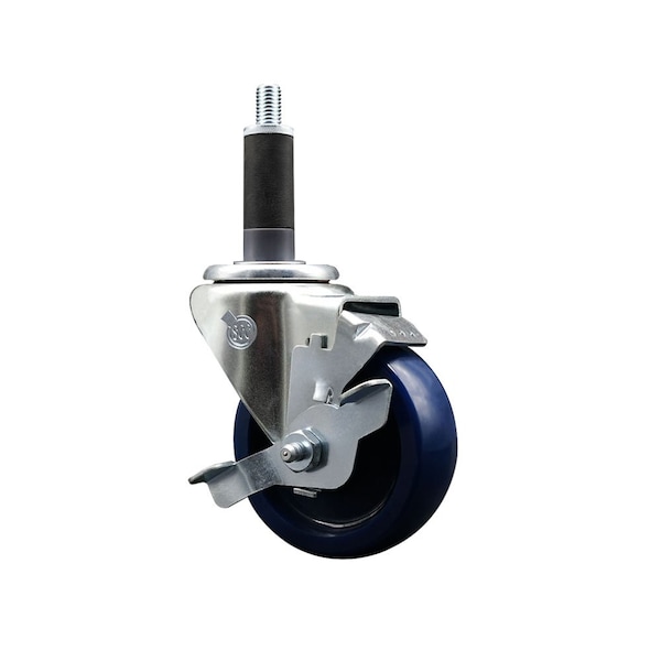 3.5'' Solid Poly Swivel 1'' Expanding Stem Caster with Brake
